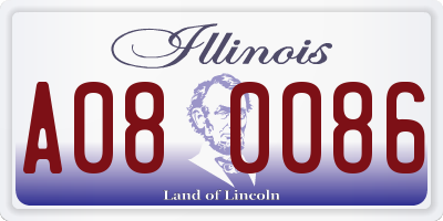 IL license plate A080086