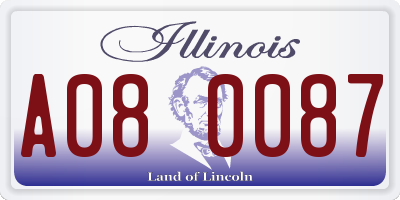 IL license plate A080087