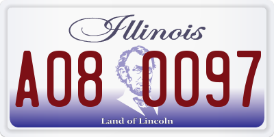 IL license plate A080097
