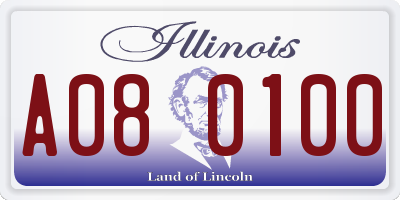 IL license plate A080100