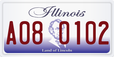 IL license plate A080102
