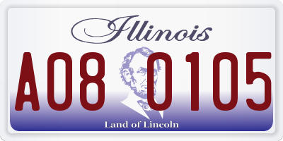 IL license plate A080105
