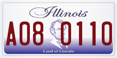 IL license plate A080110