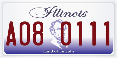 IL license plate A080111
