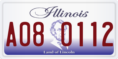 IL license plate A080112