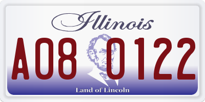 IL license plate A080122
