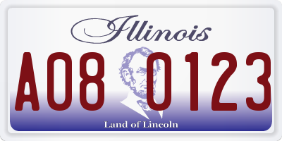 IL license plate A080123