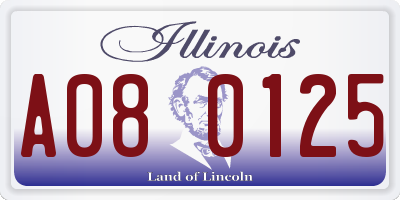IL license plate A080125