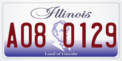 IL license plate A080129
