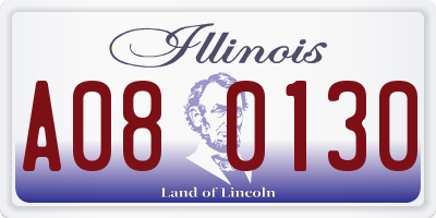 IL license plate A080130