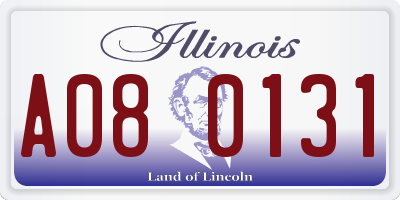 IL license plate A080131