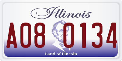 IL license plate A080134