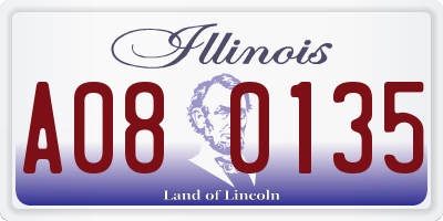 IL license plate A080135