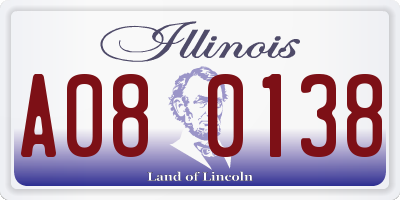 IL license plate A080138