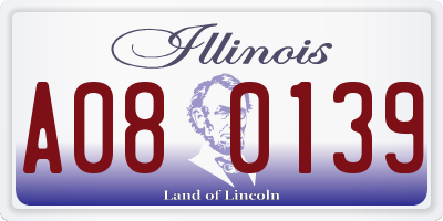 IL license plate A080139