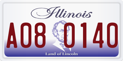 IL license plate A080140