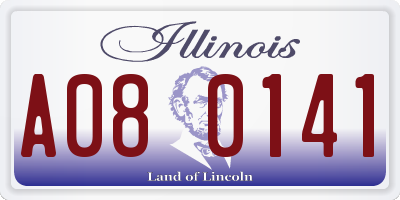 IL license plate A080141