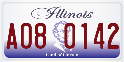 IL license plate A080142