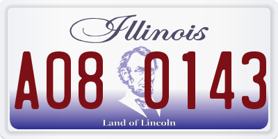 IL license plate A080143