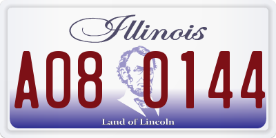 IL license plate A080144