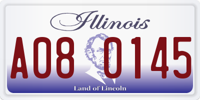IL license plate A080145