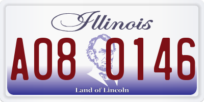 IL license plate A080146