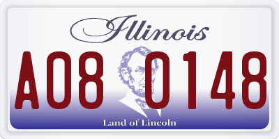 IL license plate A080148