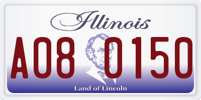 IL license plate A080150