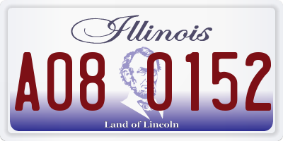 IL license plate A080152