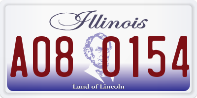 IL license plate A080154