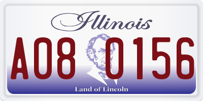 IL license plate A080156
