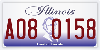 IL license plate A080158