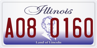 IL license plate A080160