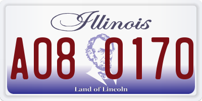 IL license plate A080170