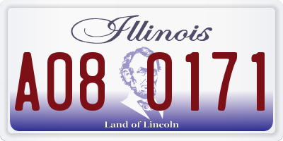 IL license plate A080171
