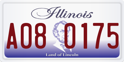 IL license plate A080175