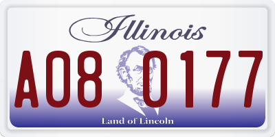 IL license plate A080177