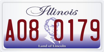 IL license plate A080179