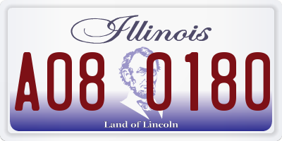 IL license plate A080180