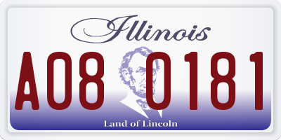 IL license plate A080181