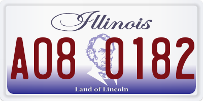 IL license plate A080182
