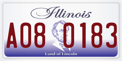 IL license plate A080183