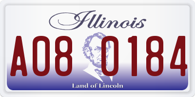 IL license plate A080184
