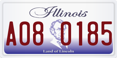 IL license plate A080185