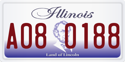 IL license plate A080188
