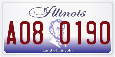 IL license plate A080190