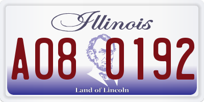 IL license plate A080192