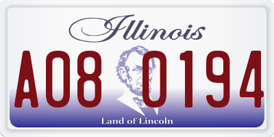 IL license plate A080194
