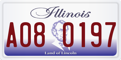 IL license plate A080197