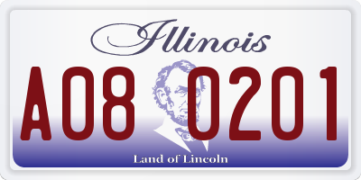 IL license plate A080201